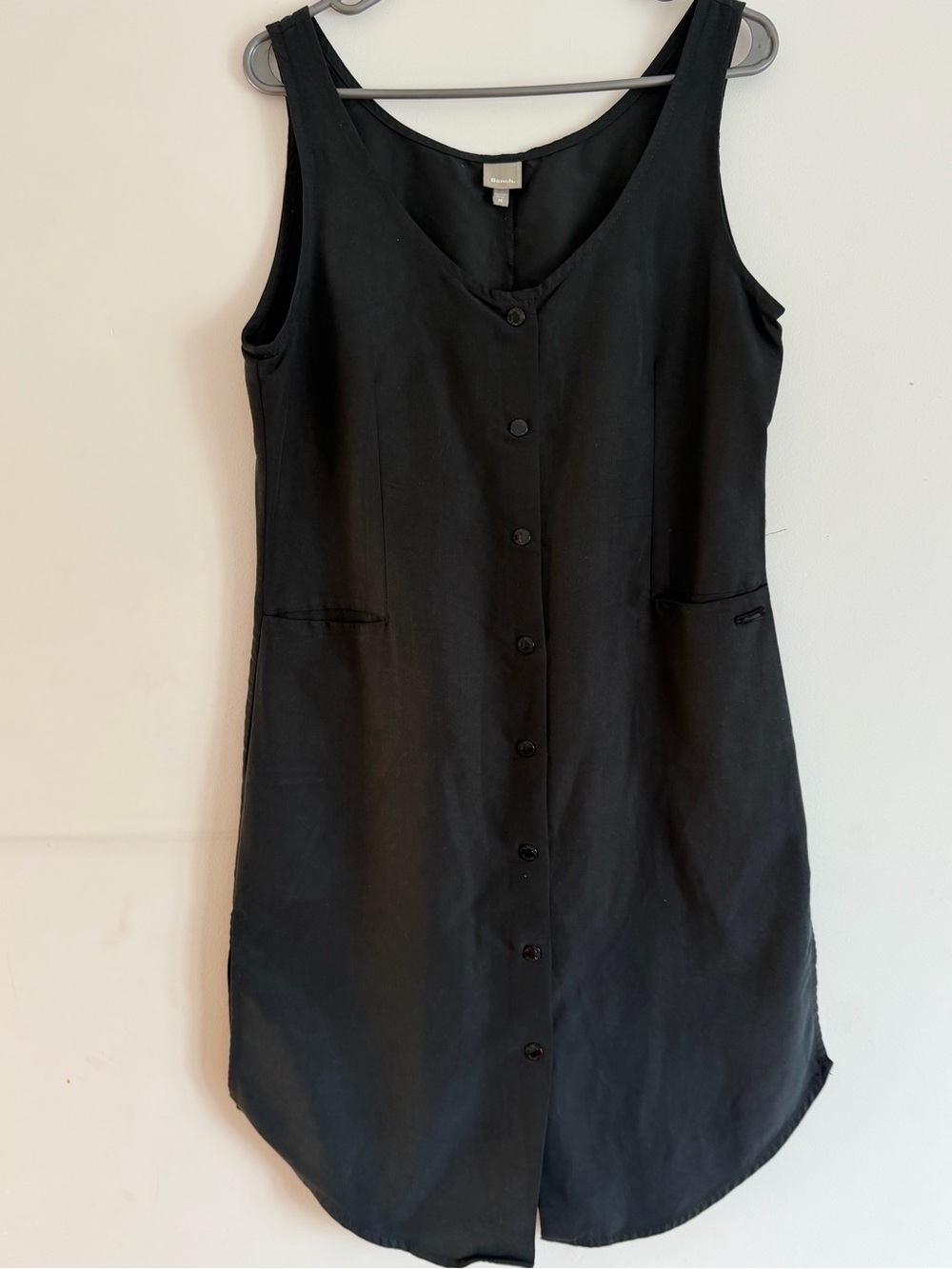 Bench Black Sleeveless Button-Front Midi Dress